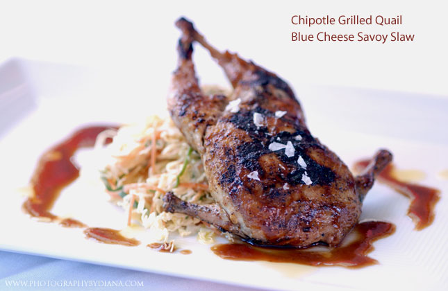 ** This photograph is copyrighted and protected, visit www.photographybydiana.com for more information  **    photo of: Jimmy Bradley Chipotle Grilled Quail 